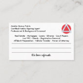 Carte De Visite Photo Mobile Notaire Public Personnalisable (Dos)