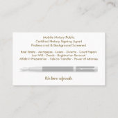 Carte De Visite Photo Mobile Notaire Public Personnalisable (Dos)