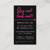 Carte De Visite Photo Modèle Cool moderne Girly rose Slogan (Dos)