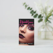 Carte De Visite Photo Modèle Cool moderne Girly rose Slogan (Debout devant)