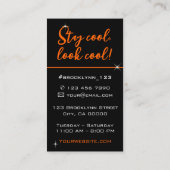 Carte De Visite Photo Modèle Cool moderne Orange Slogan (Dos)