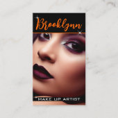 Carte De Visite Photo Modèle Cool moderne Orange Slogan (Devant)