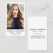 Carte De Visite Photo modèle de professionnel d'acteur (Devant / Derrière)