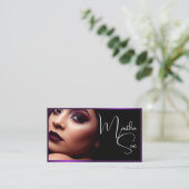 Carte De Visite Photo Modèle Influenceur Modèle foncé violet (Debout devant)