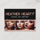 Carte De Visite Photo Modèle Luxe Rose Parties scintillant or  (Devant)