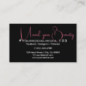 Carte De Visite Photo Modèle Plain Classic Black Rose Glam (Dos)