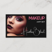 Carte De Visite Photo Modèle Plain Classic Black Rose Glam (Devant)