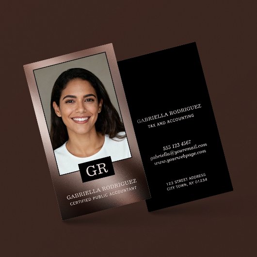 Carte De Visite Photo Modern Professional CPA Accountant