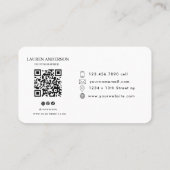 Carte de visite photo moderne avec code QR (Dos)