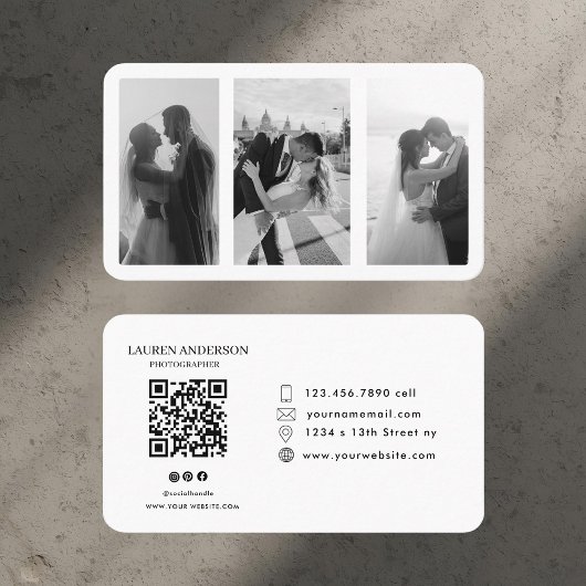 Carte de visite photo moderne avec code QR
