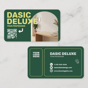 Carte de visite photo moderne avec logo et code QR