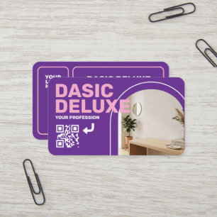 Carte de visite photo moderne avec logo et code QR