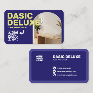 Carte de visite photo moderne avec logo et code QR