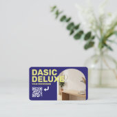 Carte de visite photo moderne avec logo et code QR (Debout devant)