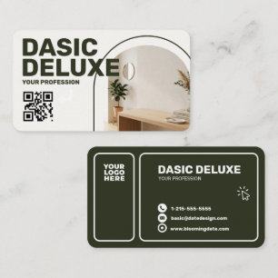 Carte de visite photo moderne avec logo et code QR