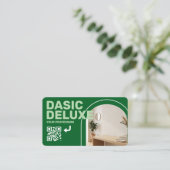 Carte de visite photo moderne avec logo et code QR (Debout devant)