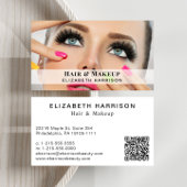Carte De Visite Photo moderne Beauté Maquillage cheveux QR Code
