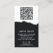 Carte de visite photo moderne blanc et noir (Dos)