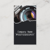 Carte de visite photo moderne blanc et noir (Devant)