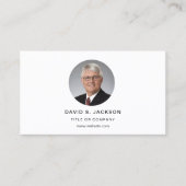 Carte De Visite Photo moderne bleu marine avec code QR Médias soci (Devant)