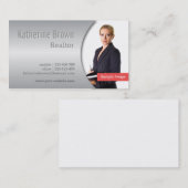 Carte De Visite Photo moderne, chic, métallique d'effet de (Devant / Derrière)