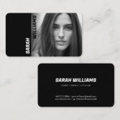 Carte De Visite Photo moderne classique noir et blanc (Devant / Derrière)