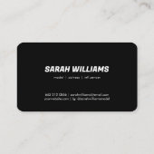 Carte De Visite Photo moderne classique noir et blanc (Dos)