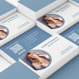 Carte De Visite Photo moderne Code QR