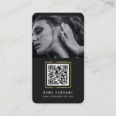 Carte De Visite Photo moderne code QR scannable code à barres rése (Devant)