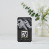 Carte De Visite Photo moderne code QR scannable code à barres rése (Debout devant)