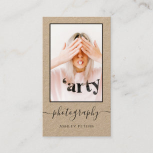 Carte De Visite Photo moderne de manuscrit de Papier d'emballage