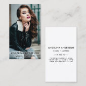 Carte De Visite Photo moderne de modèle d'acteur (Devant / Derrière)