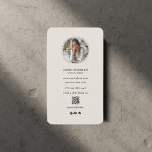Carte De Visite Photo moderne et QR Code Beige Social Media Design