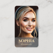 Carte De Visite PHOTO MODERNE Logo des médias sociaux QR Code (Devant)