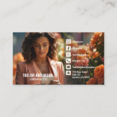 Carte De Visite Photo moderne Médias sociaux (Devant)