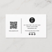 Carte De Visite Photo moderne Médias sociaux QR Code Business Logo (Dos)