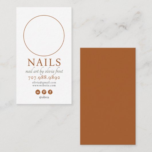 Carte de visite photo moderne Nail Tech (Devant / Derrière)