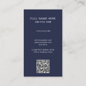 Carte de visite photo moderne pour la profession c (Dos)