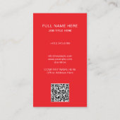 Carte de visite photo moderne pour la profession c (Dos)