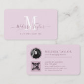 Carte De Visite Photo moderne professionnelle rose fille (Devant / Derrière)