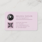 Carte De Visite Photo moderne professionnelle rose fille (Dos)