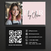 Photo moderne QR Code Hair Stylliste Blush Pink