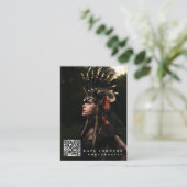 Carte De Visite Photo moderne QR Code Personnalisé Médias sociaux (Debout devant)