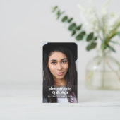 Carte De Visite Photo moderne QR Code Professionnel (Debout devant)