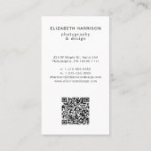 Carte De Visite Photo moderne QR Code Silver (Dos)