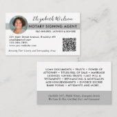 Carte De Visite Photo moderne QR Notaire Signature Agent de prêt G (Devant / Derrière)