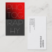 Carte de visite photo moderne Red Grey (Devant / Derrière)