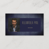 Carte De Visite Photo moderne simple Classy Marine Gold Profession (Devant)