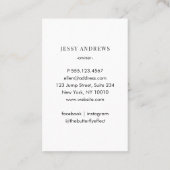 Carte de visite photo moderne tendance (Dos)