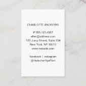 Carte de visite photo moderne tendance (Dos)